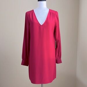 NWT Rori Beca - 100% Silk V-Neck Dress with Bishop Sleeves - Medium